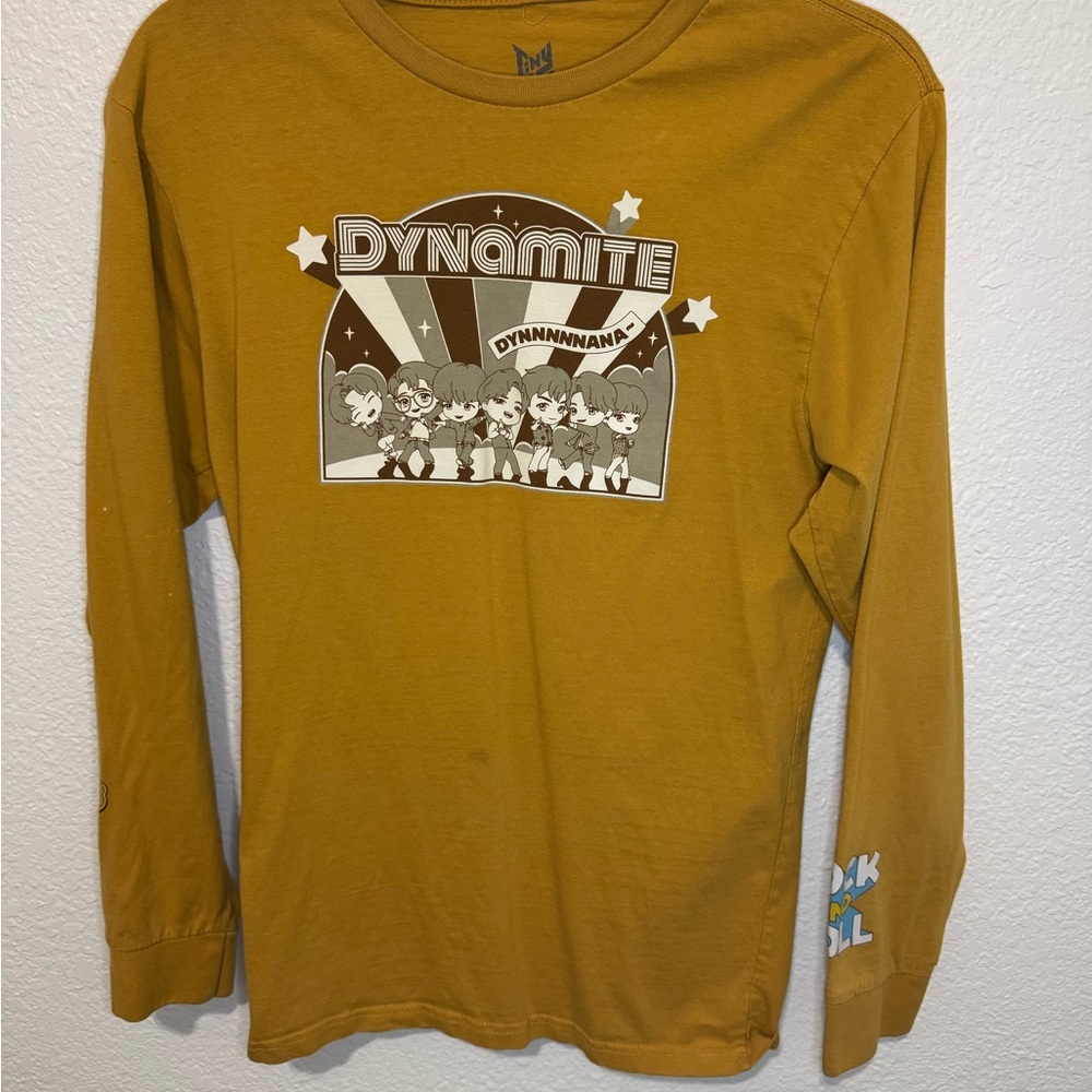 Mustard Long Sleeve BTS Graphic Tee